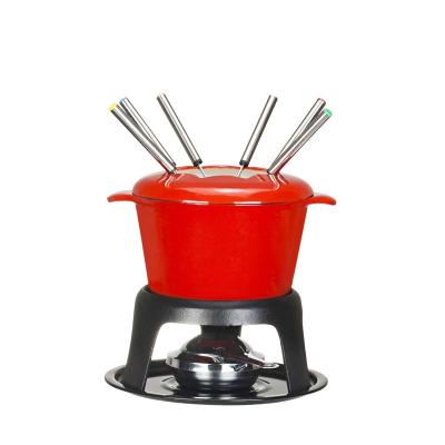 China Viable Cast Iron Chafing Dish, Mini Cheese Fondue Set, Liquor Hot Pot for sale