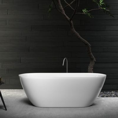 China Freestanding Modern Teen Oval Bathtub Acrylic Bathroom Indoor Soaking Tubs for sale