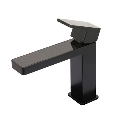 China Contemporary Low Price Matte Black Single Hole Stainless Steel Square Basin Faucet Mixer Wash Faucet For Bathroom for sale