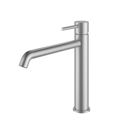 China Metered Faucets Hotel Home Use Deck Mounted Single Handle Faucet Cold Hot Water Basin Mixer Wash Stainless Steel Faucet For Bathroom for sale