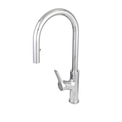 China Luxury SUS304 Spray Pull Out Kitchen Sink Mixer Tap Hose Pipe Single Handle Deck Mounted Pull Out Kitchen Faucet for sale