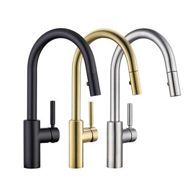 China Pull Out Spray To Pull Out Faucet For Kitchen Sink Single Handle With Pull Down Sprayer Stainless Steel Nickel Brushed Kitchen Faucets for sale