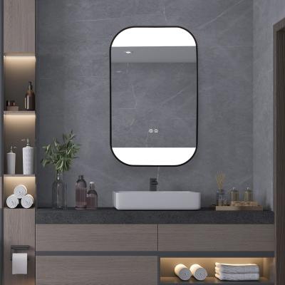 China Contemporary Anti Fog Wall Mirror Bathroom Mirror Square Illuminated Electronic Smart Led Frameless Mirrors Manufacturers for sale