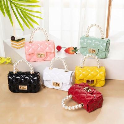 China High Quality New Arrival PVC Bags Women Handbags Freeze Hot Selling Women Jelly Purse Lattice Shoulder Bag for sale