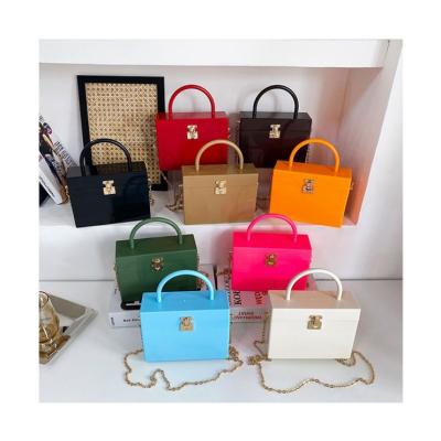 China 2021 Fashion Acrylic Ladies Trendy Ins Flap Handbags Luxury Chains Shoulder Messenger Purses For Women Designer PVC Purses And Handbags for sale