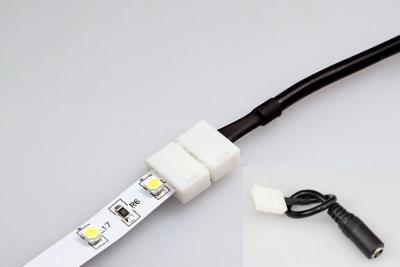 China 8MM 10MM 5050 2835 Strip LED Light Connectors 2 Pin White / Black for sale