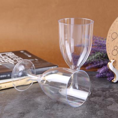 China Wholesale 210ml 7oz Transparent Wedding Stemware Plastic Wine Glass Disposable Tumblers For Banquet Tableware for sale