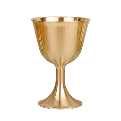 China Mini Long Stem Rose Gold Tumbler Metal Copper Bulk Stock Brass Wine Glass for sale