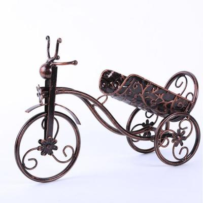 China Viable Creative Wine Rack Bike Ornament Stainless Steel Metal Bicycle Shape Wine Rack For Decoration for sale