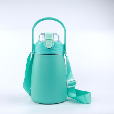 China Sustainable Vacuum Insulated 304 Stainless Steel Thermos Custom Vacuum Water Bottle With Straw For Children for sale