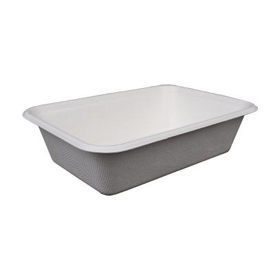 China Wholesale Anti-Slip Place Disposable Takeout Trays Plate Biodegradable Sugarcane Bagasse Paper Plates With Lid for sale