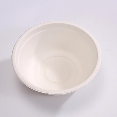 China Wholesale Bulk Biodegradable Round 500ml White Bagasse Salad Disposable Paper Bowl Anti-Slip for sale