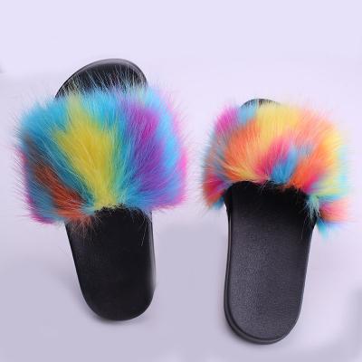 China Fashion Trend Furry Furry Slippers Furry Plush Platform for sale