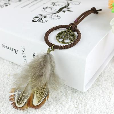 China Wholesale New Feather Ornaments Craft Dream Catcher Head Chain Pendant and Decoration for sale