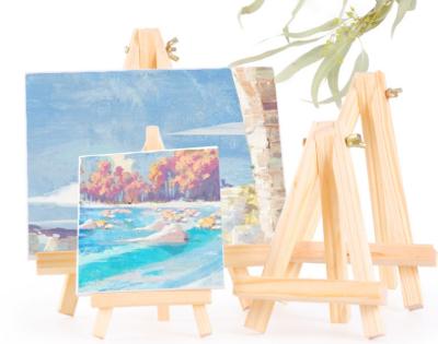 China Wholesale High Quality Blank Mini Painting Canvas And Easel Child Wooden Display Set From Europe for sale