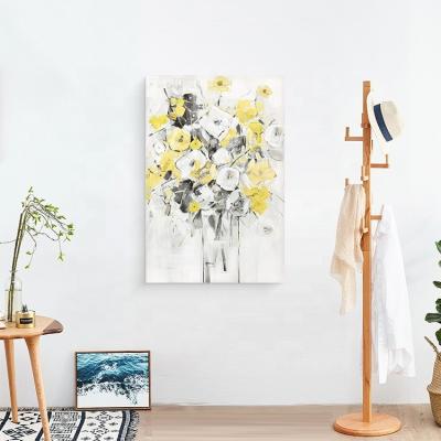 China Classical Value-Added Handmade Elegant Yellow High Bouquet Flower Oil Painting Art Canvas for sale