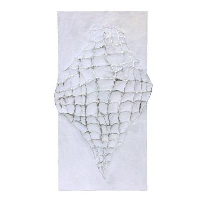 China Unique Realistic Metal Nets Design White Gravel Cladding Panel Wall Decor Metal Home Wood Decoration for sale