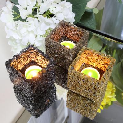 China Weddings 2020 Handmade Stone Tealight Holders For Home Unique Deco Candle Jars for sale