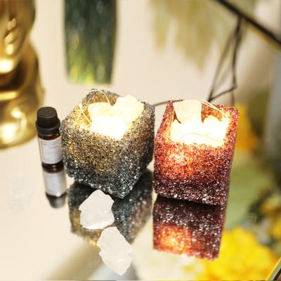 China 2020 New Nordic Natural Aromatherapy 100% Crystal Himalayan Salt Lamp Fragrance Oil Glass Warmer Aroma Lamp for sale