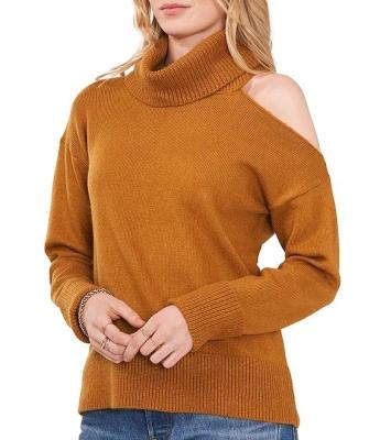 China Anti-wrinkle 2022 Wholesale custom Long Sleeve Women's Sweater pullover Ladies Knitwear Knitted turtleneck Sweater for women for sale