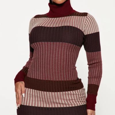 China Anti-wrinkle ladies fitted slim sexy Becca knitted Sweater Midi Dress for women for sale