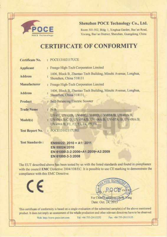 CE - Freego High-tech Corporation Limited