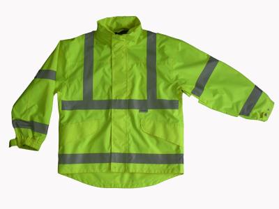 China Waterproof and Breathable High Visibility Safety Jacket with Polyester Mesh Lining for sale