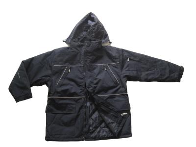 China Black Quality Waterproof Warm Padded Winter Workwear Outer Jacket for sale