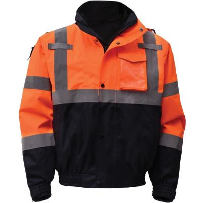 China Hi Vis Waterproof Two Tone Reflective Safety Bomber Jacket for sale