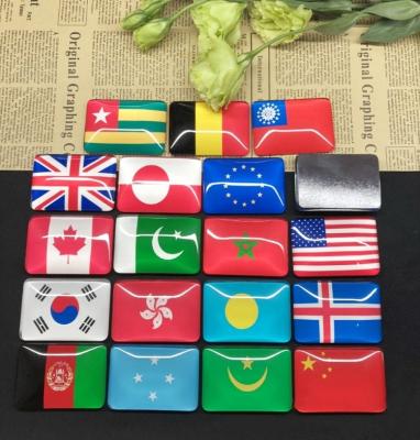 China Durable OEM Square 48x68mm Crystal Glass Fridge Magnet Flags For Different Countries for sale