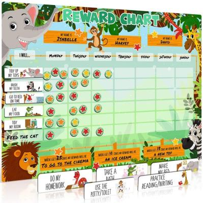 China Durable Custom Encourages Good Behavior Animal Magnetic Star Reward Chart For Kids for sale