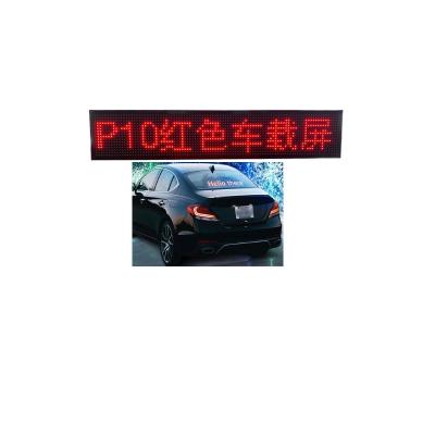 China P10 Customized Single Color LED Car Display Outdoor Red White Yellow Bus Led Car Window Display for sale