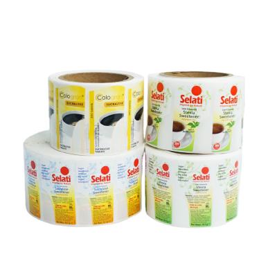 China Waterproof Designs Private Label Food Packaging Custom Printing Adhesive Sticker Roll Up Plastic Jars Food Label for sale