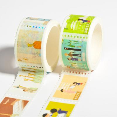 China Waterproof Color Label Printing Design Washi Sticker Washi Tape Wrapping Paper Label for sale