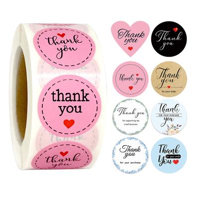 China 1 Inch Hot Selling Sticker Custom Waterproof Amazon Printed Thank You Sticker Roll Flyer for sale