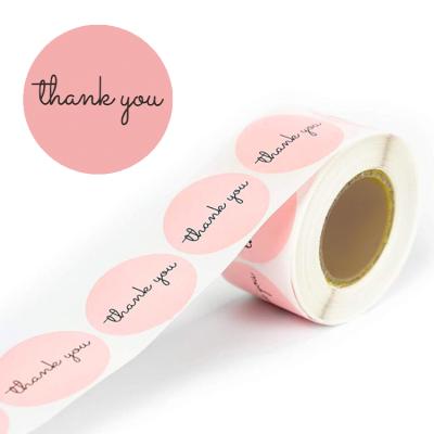 China Waterproof Custom Printed Amazon Thank You Stickers Flower Rolls Custom Printed Self Adhesive Packaging Labels Stickers for sale