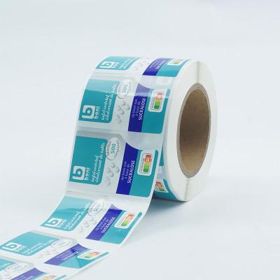 China Waterproof Custom Roll Product Bottle Packaging Label Self Adhesive Printing Medical Bottle Amber Vial Label for sale