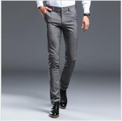 China Anti-wrinkle men's trousers plaid stretch casual pants slim business formal clothing wholesale customization for sale