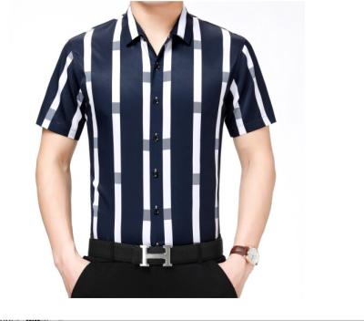 China Anti-pilling New Striped Men's Shirt Amazon Hot Shirt Fashion Short Sleeve Hawaiian Shirt for sale