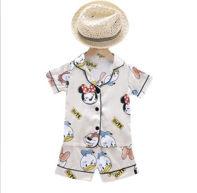 China Summer Children's Cartoon Pajamas Suit Skin Color Light Home Breathable Suit for sale