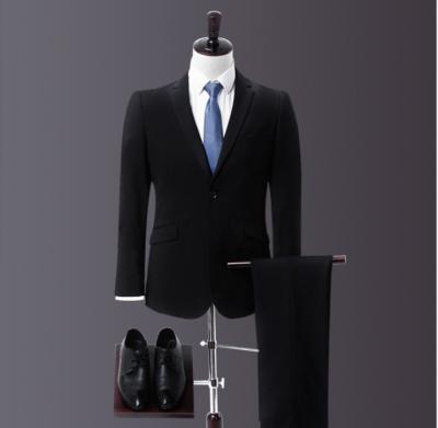 China Anti-wrinkle 2 mens suits 2021 two buttons the groom dress coat black suits for sale