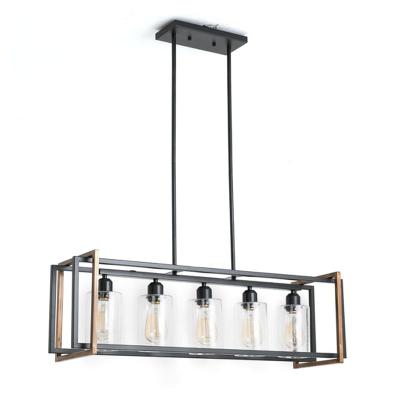 China 2022 Most Popular Rectangle 4 Rectangle Lantern Chandelier Pendant Light Modern for sale