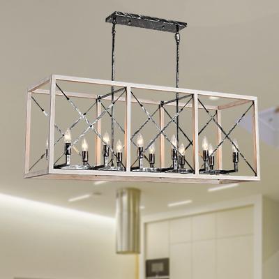 China Nordic Modern Farmhouse Kitchen Led Chandelier Vintage Acrylic Aluminum Black Ceiling Pendant Light for sale