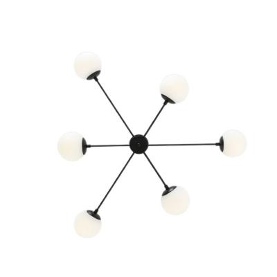 China Mid Century Good Quality Hanging Brass Glass Ball Shade Living Room Ceiling Lamp Chandelier Light for sale