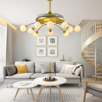 China Amazon Modern Wholesale Copper Ceiling Light Glass Ceiling Fan for sale