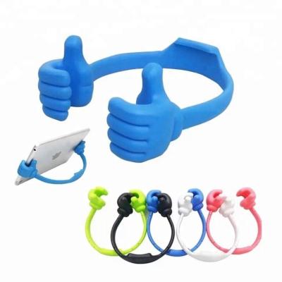 China Universal Flexible Phone Holder All Kinds Cute Mobile Cell Phone Holder Thumbs Up Multi-Angle Mini Tablet Desk Desktop Display Holder Total 8 Colors for sale