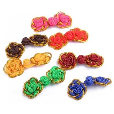 China New Design Colorful Chinese Knot Rose Closure Buttons Wholesale Dry Cleaning for sale