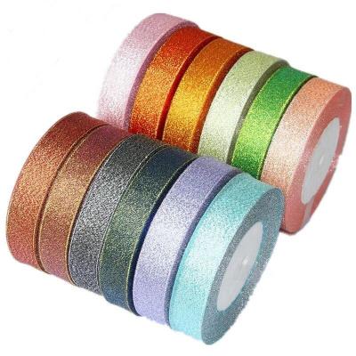 China Wholesale Viable Glitter 2cm Glitter Ribbon for Home Decoration Holiday Decor Gift Wrapping Card Making, Floral Projects for sale