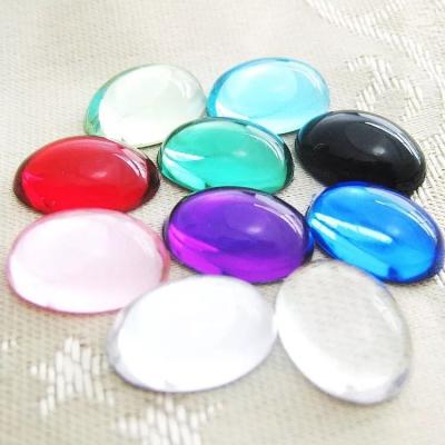 China Flatback Multiple Sizes Oval Artificial Acrylic Colors Stone Jewelry for sale