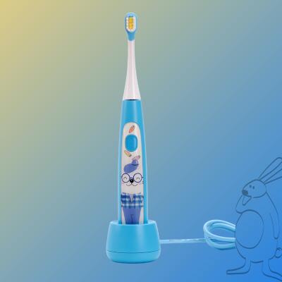 China Battery Powered Hot Selling Milk Teeth Whitening Ultrasonic Cute Cartoon Travel Toothbrush For Kids for sale